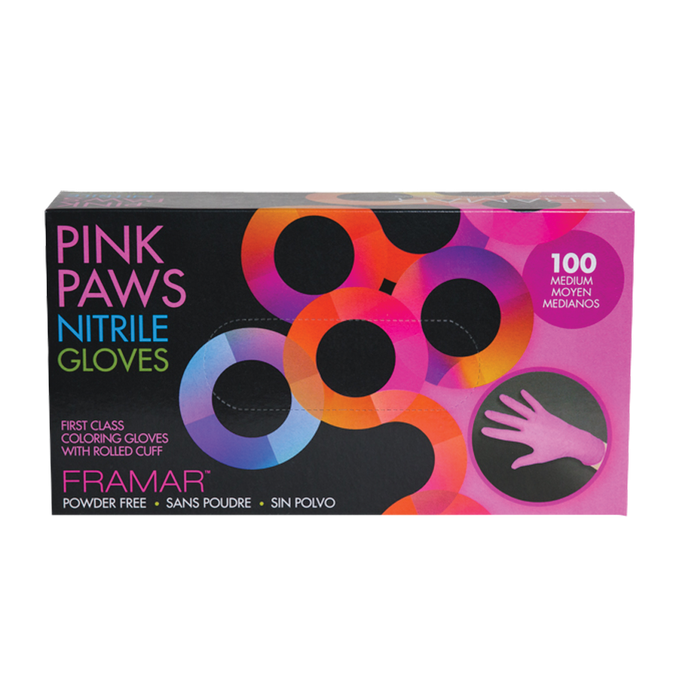 Framar Pink Paws Nitrile Gloves