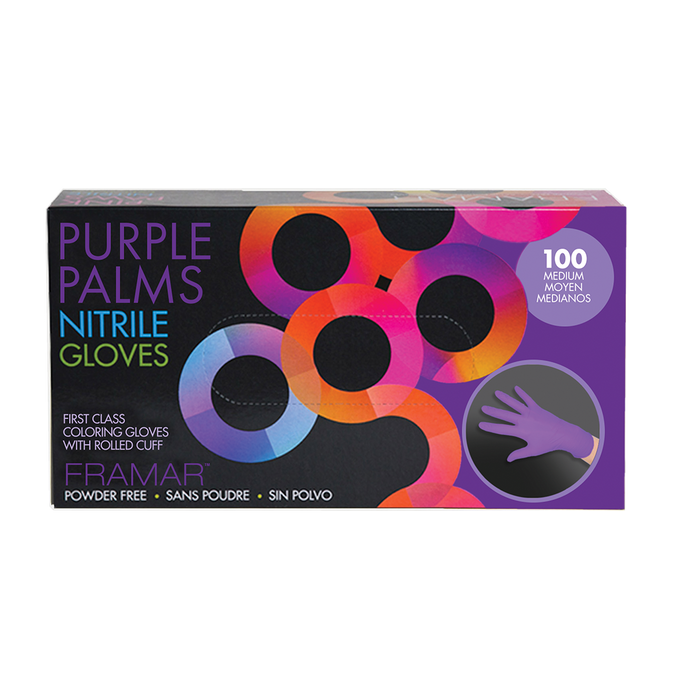 Framar Purple Palms Nitrile Gloves